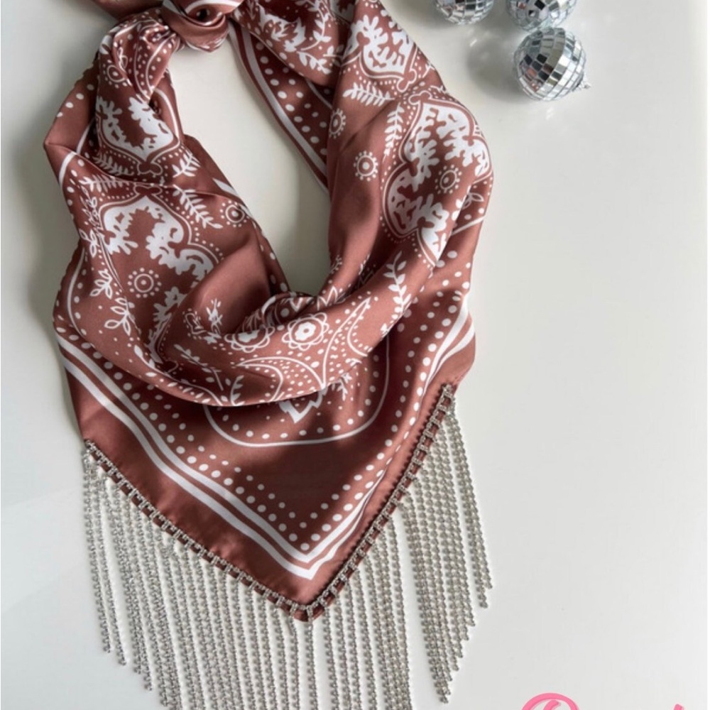 Silk Bandana with Rhinestone Fringe | Western Bling | Nash Bash